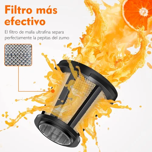 Miniatura 4 de Máquinas de exprimir por prensa fría, exprimidor de masticación lenta AMZCHEF con función inversa, alto rendimiento de jugo, fácil de limpiar