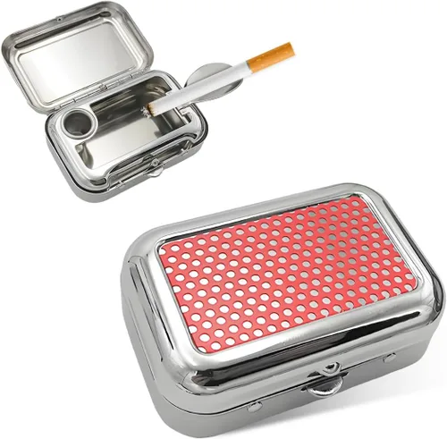 Miniatura 10 de Yourkar Ceniceros Portátiles, Mini Cenicero Portátil de Acero Inoxidable con Tapa a Prueba de Viento, Cenicero de Bolsillo Creativo Portátil