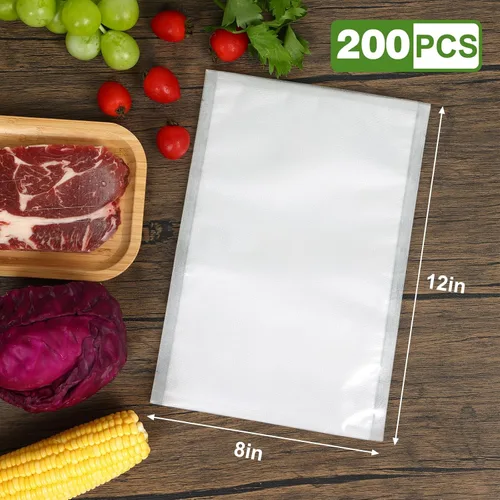 Miniatura 2 de Moretoes - 200 piezas de bolsas selladoras al vacío, bolsas para conservar alimentos de un cuarto de galón, 8" x 12", sin BPA, bolsas precortadas