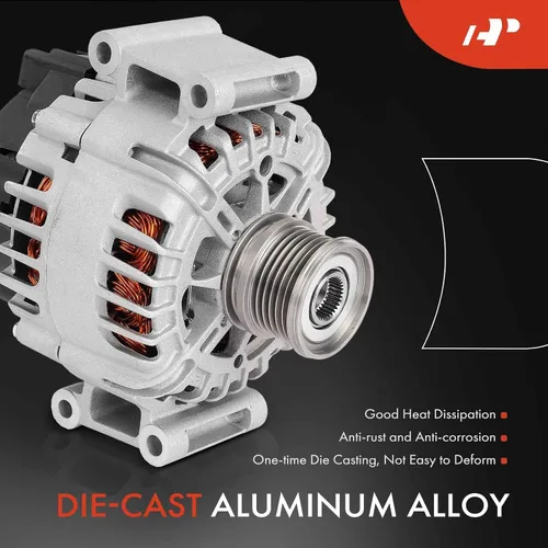 Miniatura 4 de A-Premium Alternador Compatible con Serie Mercedes-Benz W204 C250 2012 1.8L, Serie W204/W205 C250 2013-2015 1.8L, Polea de Embrague de 6 Ranuras 12V