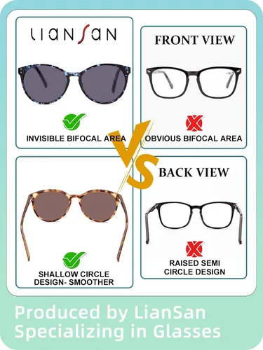 Miniatura 5 de LianSan Paquete de 2 lentes de sol progresivos multienfoque para mujer, lentes de lectura multifocales para mujer con protección UV