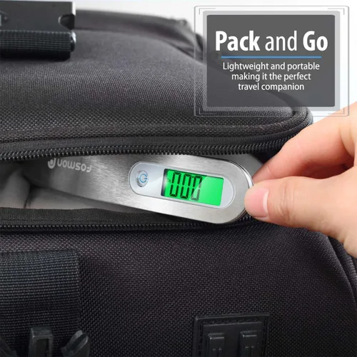 Miniatura 4 de Fosmon Báscula digital de equipaje (paquete de 2) con pantalla LCD digital, báscula de equipaje con capacidad de 110 libras, báscula portátil