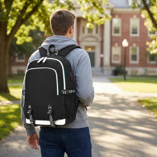 Miniatura 6 de Soccer Player 7 Mochila deportiva multifunción para viajes, portátil, para fanáticos del fútbol, para hombres y mujeres, negro - 2, Tamaño único