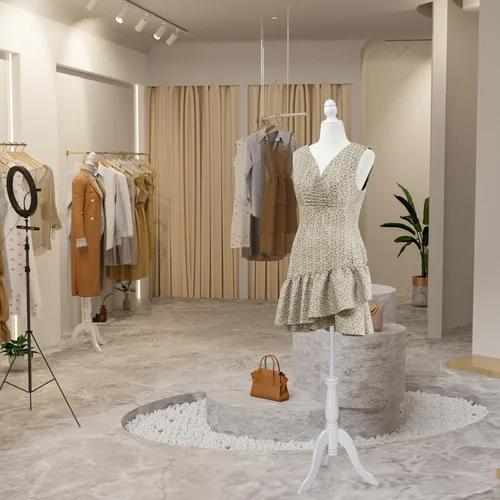 Miniatura 7 de Bonnlo maniquí femenino en forma de vestido tamaño 10-12, torso de altura ajustable con soporte de trípode mejorado, maniquí de tamaño mediano