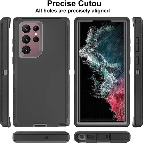 Miniatura 5 de Funda para Samsung Galaxy S22 Ultra con protector de pantalla de TPU flexible autorreparable [2 unidades], 3 en 1, carcasa de cuerpo completo a