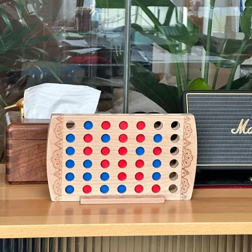 Miniatura 8 de Juego de madera 4 en una fila, decoración de mesa auxiliar, juego de estrategia clásico, juegos de mesa familiares, juguetes de regalo para niños
