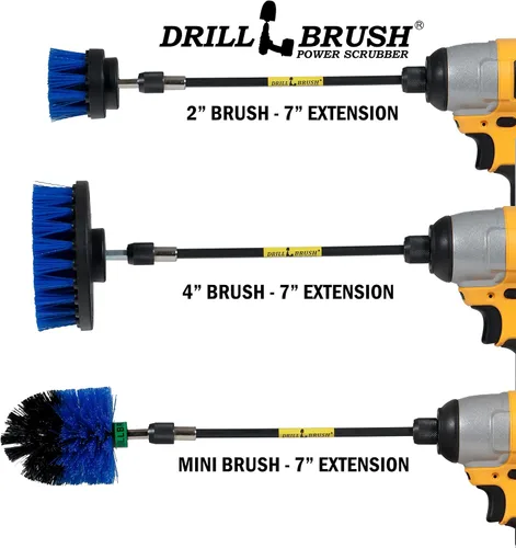 Miniatura 8 de Kit de limpieza de Drill Brush, cepillos con conector para taladro, ideal para limpieza de alfombras, baños, limpieza de lechadas y limpieza de Azul