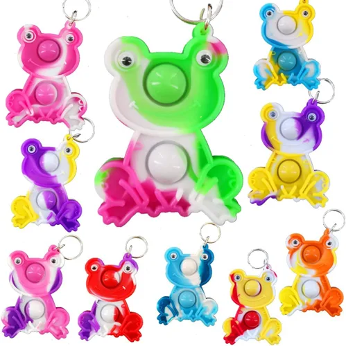 Paquete de 24 mini juguetes para ansiedad de rana a granel para niños y niñas, regalos de fiesta de cumpleaños y recompensas para estudiantes en el