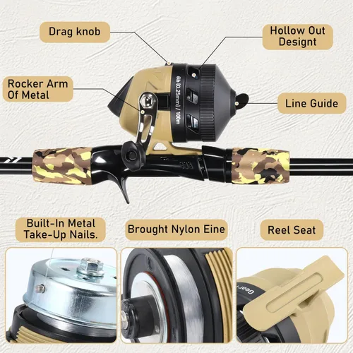 Miniatura 4 de Sougayilang Kids Fishing Rod and Reel Combo,Light Weight Fishing Pole with Spincast Fishing Reel Tackle Bag Lures for Youth,Girls and Boys Good