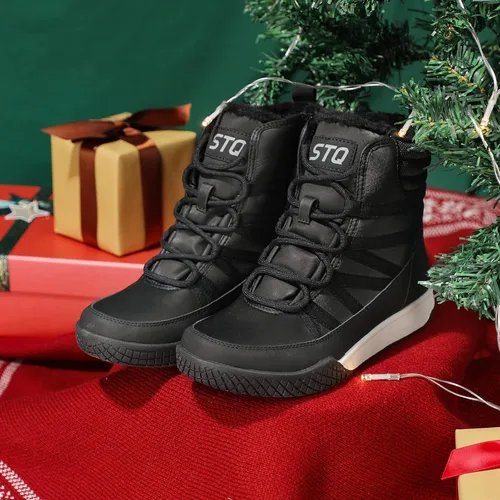 Miniatura 7 de STQ Botas de invierno para caminar para mujer, con cremallera, ligeras, acogedoras, botines con cordones