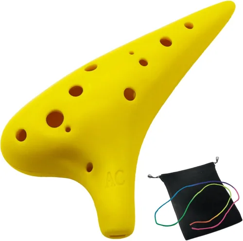 Miniatura 7 de Aestivate Ocarina de plástico de 12 agujeros - Alto C, fácil de jugar, puntiagudo (blanco)
