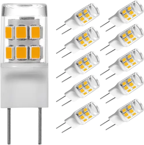 Miniatura 5 de Bombilla LED G8/GY8.6 de 3 vatios de luz blanca cálida – Base G8 bi-pin xenón tipo JCD LED 120V 20W bombilla halógena de repuesto, luz debajo