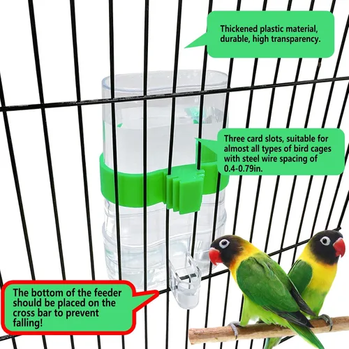 Miniatura 3 de Dispensador automático de agua para pájaros, comedero de agua de loro, contenedor de alimentos de semillas de pájaros, bebedero de periquitos