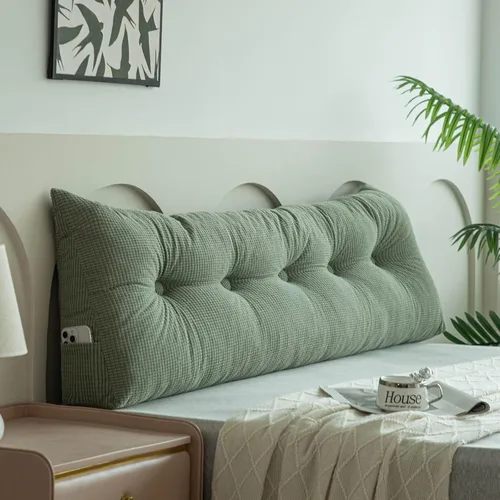 Miniatura 10 de Almohada triangular grande para cabecera de dormitorio universitario, almohadas de cuña para cama individual XL, cojín lumbar para cabecero, cojín