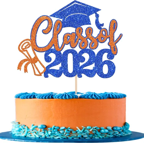 Miniatura 23 de 1 pieza de decoración de pastel de graduación de niña de tacón alto con tapa de graduación con purpurina 2024, selección de pastel de graduación Oro