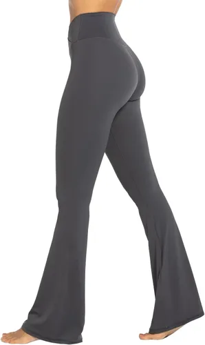 Sunzel - Leggings acampanados para mujer, sin costuras frontales, pantalones de yoga con control de abdomen, cintura alta cruzada, 28303234 pulgadas