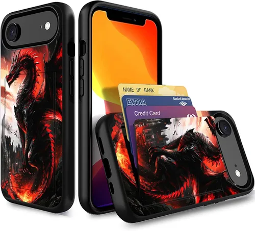 Miniatura 172 de Funda para iPhone Air, funda tipo cartera con ranura para tarjeta oculta, a prueba de golpes, TPU y PC, funda protectora de doble capa para iPhone
