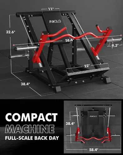 Miniatura 4 de Máquina de remo lineal Mikolo, máquina de entrenamiento de espalda para gimnasio en casa, máquina de espalda con carga de placas y rodamiento