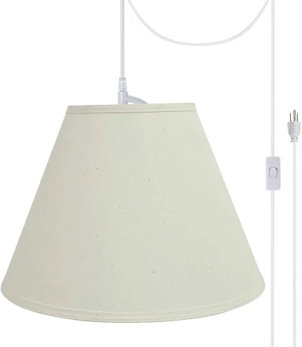 Miniatura 4 de Aspen Creative, 72152-11 - Lámpara colgante de techo colgante con pantalla de tela imperio de tapa dura de transición, 15 pulgadas de ancho