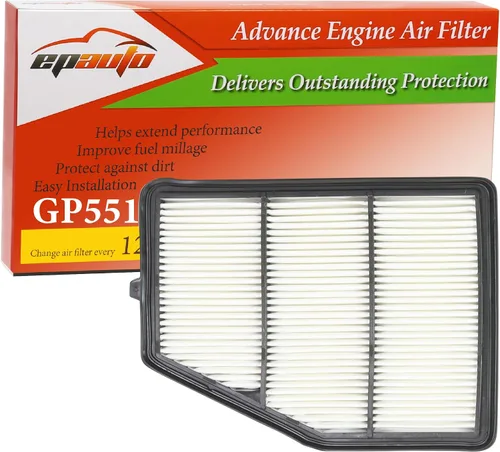EPAuto GP551 (CA12551) Filtro de aire de motor, repuesto para Nissan Altima (2019-2025) - Filtro de panel rígido para motores de gas de 2.5L -