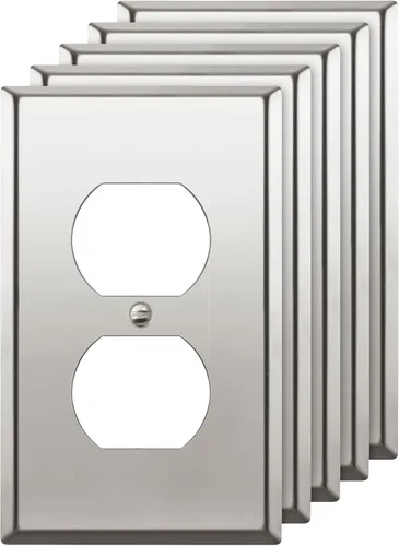 Miniatura 13 de ENERLITES Placa de pared de metal con salida dúplex para receptáculos, cubierta de salida de acero inoxidable, resistente a la corrosión