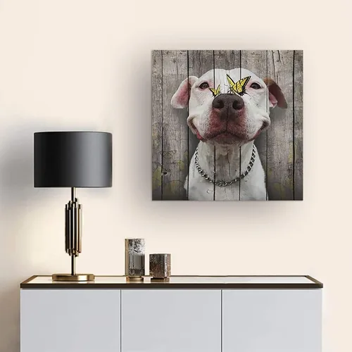 Miniatura 2 de Rompecabezas de perro Pitbull de 1000 piezas para adultos, rompecabezas de mariposa y pitbull sonriente, rompecabezas de animales, juguetes de Juego