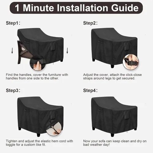 Miniatura 7 de PureFit Fundas para sillas de exterior, impermeables, para muebles de patio, muebles de exterior, con ventilación de aire y asas acolchadas, se