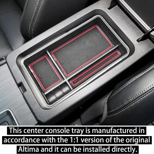 Miniatura 3 de RUNROAD Bandeja Organizadora de Consola Central Compatible con Nissan Altima 2019 2020 2021 2022 2023 2024 2025 Accesorios, Bandeja de Inserción Rojo