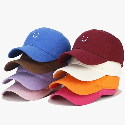 Miniatura 3 de Umeepar Gorra de béisbol con cara sonriente para mujeres y hombres, ajustable, de perfil bajo, de algodón, sin estructura, para papá