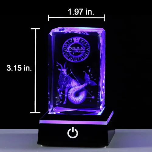 Miniatura 6 de Regalos de astrología del zodiaco Capricornio con cristales 3D para mujeres y hombres, figura de cristal de Capricornio, decoración de constelación