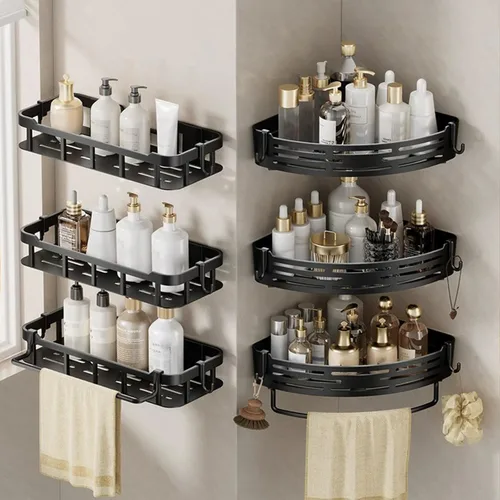 Miniatura 4 de Paquete de 3, 11.42 x 8.27 x 2.09 pulgadas, organizador de cocina triangular para ducha, organizador de baño, organizador de baño, impermeable