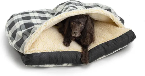 Miniatura 9 de Snoozer Pet Products Cama de lujo para perros estilo cueva rectangular con microserraje, pequeña, antracita