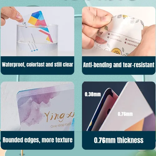 Miniatura 4 de Tarjetas de visita personalizadas de PVC impermeable para añadir foto/texto/logotipo/imprimir tus propias tarjetas de visita personalizadas impresas