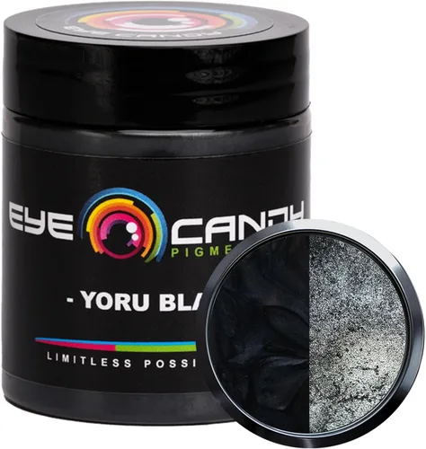 Eye Candy Pigments Premium - Polvo de mica negra Yoru Black (0.88 oz), para epoxi, resina, jabón, pintura, carpintería, vertido acrílico, bombas de