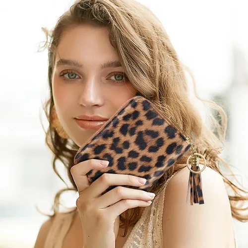 Miniatura 6 de Billetera pequeña para tarjetas de crédito RFID con purpurina linda para mujer