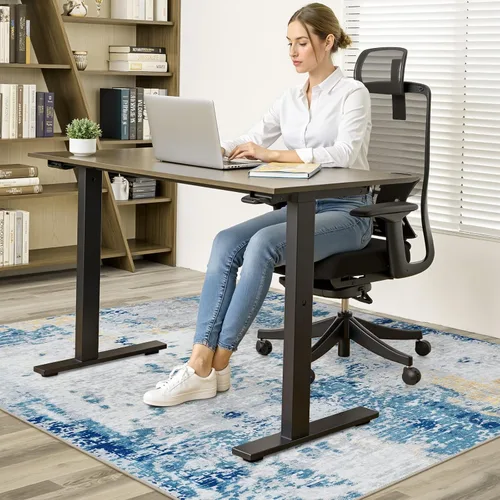 Miniatura 2 de Anidaroel Tapete para silla de oficina para suelo de madera dura y azulejos, 48 x 60 pulgadas, alfombra de escritorio abstracta para silla rodante