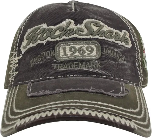 Miniatura 2 de MINAKOLIFE Rock Shark Kingston 1969 Jamaica - Gorra de béisbol vintage envejecida