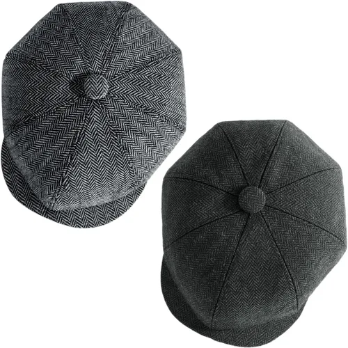 Miniatura 9 de Gorra de taxista Senker Fashion para hombre, gorra irlandesa clásica de 8 paneles de mezcla de lana para hombre mayor