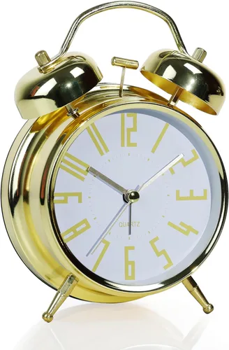 Miniatura 21 de AYRELY Reloj despertador súper ruidoso para adultos que duermen pesadamente, doble campana, retro, de 4 pulgadas, silencioso, sin tictac, cuarzo