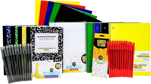 Paquete de escritura para escuela primaria | 1 caja – 51 piezas por caja | School Supply Boxes – Productos esenciales para el regreso a clases |