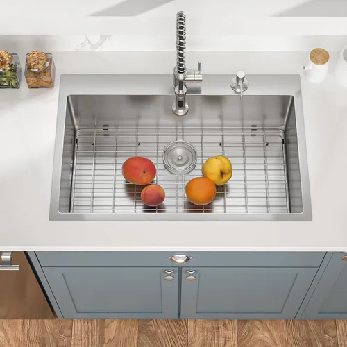 Miniatura 2 de Mocoloo Fregadero de cocina empotrable de 30 x 22 - Fregaderos de cocina de acero inoxidable de 30 pulgadas de montaje superior calibre 16 de un