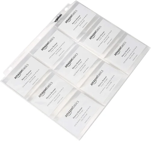 Miniatura 2 de Amazon Basics Hojas de 9 protectores de tarjetas coleccionables para almacenamiento y protección, carga superior, transparente, paquete de 100