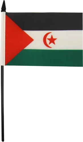 Miniatura 32 de AZ FLAG Sierra Leone Bandera de mesa 5'' x 8'' - Bandera de escritorio de Sierra Leona 21 x 14 cm - Bastón y base de plástico negro
