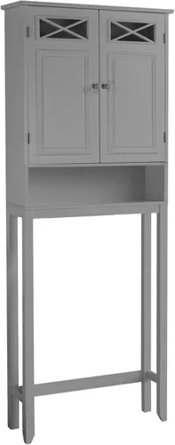 Teamson Home Dawson - Armario de madera contemporáneo con dos puertas, color gris