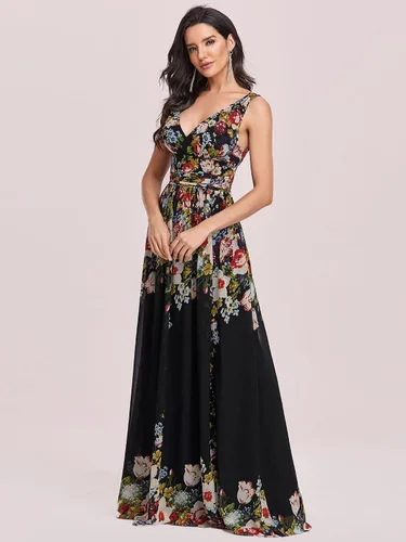 Miniatura 3 de Ever-Pretty - Vestido de noche largo, sin mangas, con cuello en V, semiformal, 09016