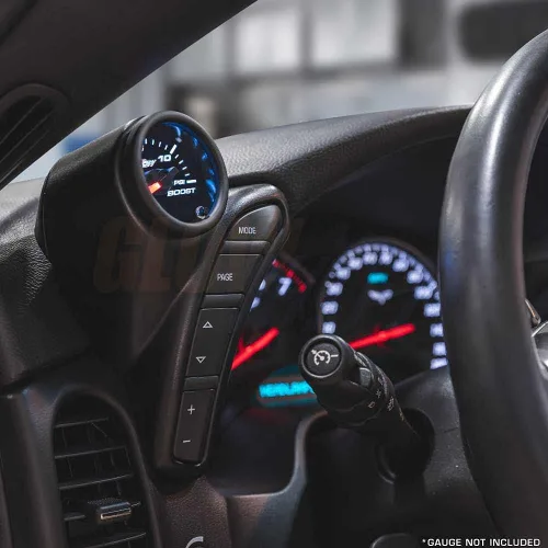 Miniatura 4 de GlowShift Manómetro negro para salpicadero, compatible con Chevy Corvette 2005-2013, plástico ABS, soportes (1) calibre de 2-1/16 pulgadas