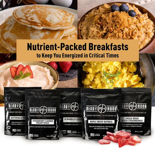 Miniatura 6 de Ready Hour Cubo de Desayuno (128 Porciones), Suministro de Alimentos de Emergencia, Kit de Alimentos de Emergencia, Alimentos con Vida Útil de 25