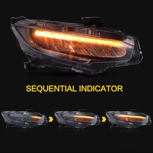 Miniatura 3 de VLAND Faros delanteros para Honda Civic de 10ª generación Sedan/Coupe/Hatchback/Type R 2016-2021