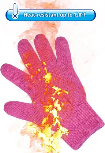 Miniatura 4 de Guantes profesionales resistentes al calor para peinar el cabello, guantes a prueba de calor, guantes de protección térmica para rizar la varita