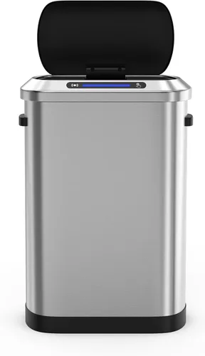 Miniatura 9 de Cubo de basura inteligente automático plateado de 13 galones de 50 litros con tapa para cocina, oficina, dormitorio, cubo de basura y más, cuerpo